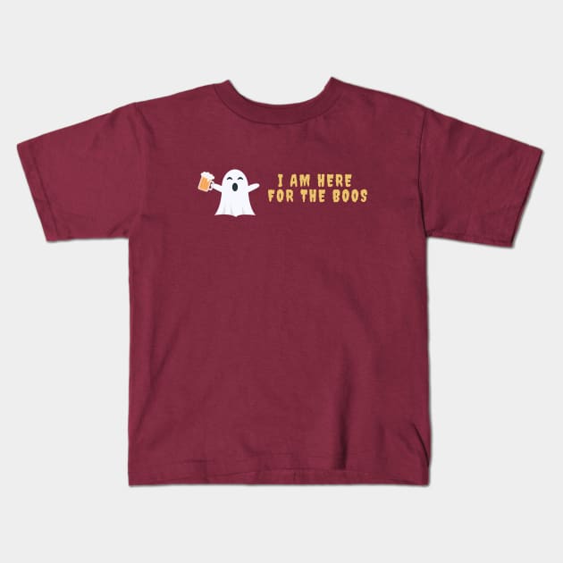 I am here for the boos Halloween Drunk Ghost Kids T-Shirt by High Altitude